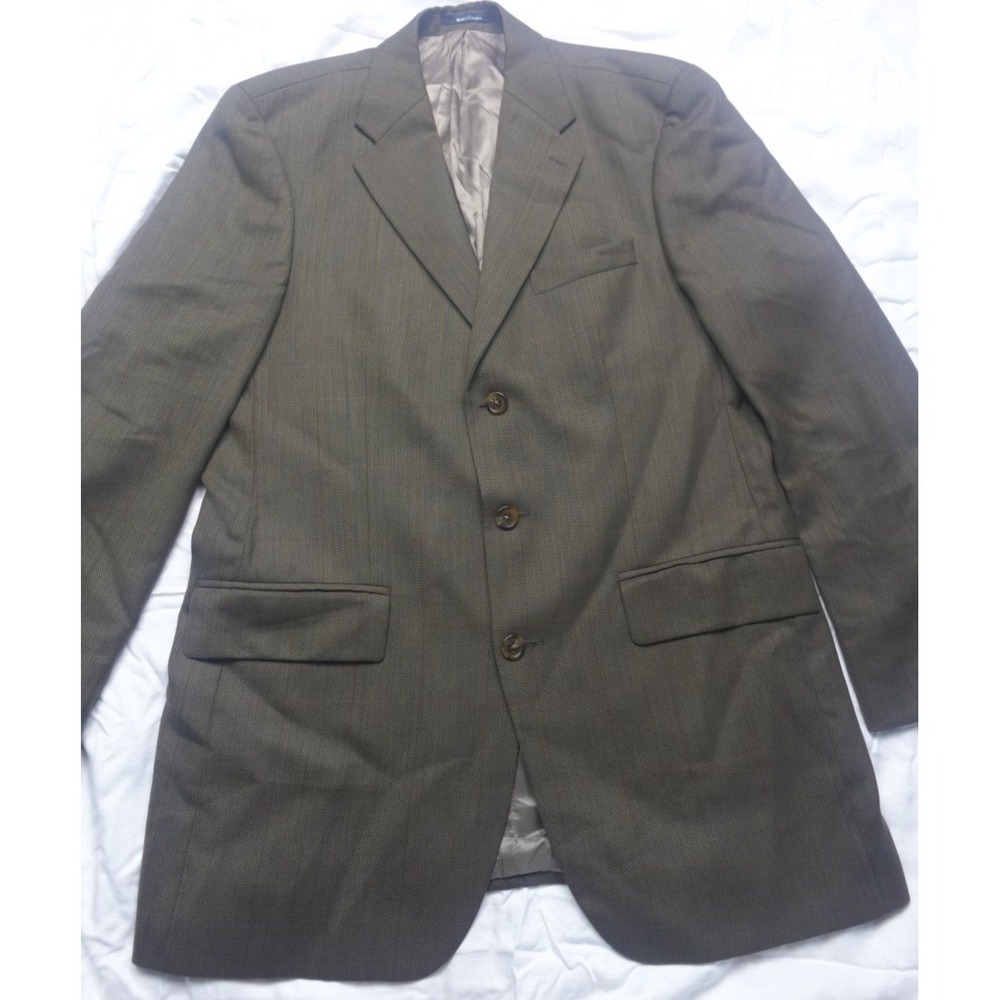 Ralph Lauren Blazer Mens 40T Brown Houndstooth Plaid Check Wool Academia‎ Green